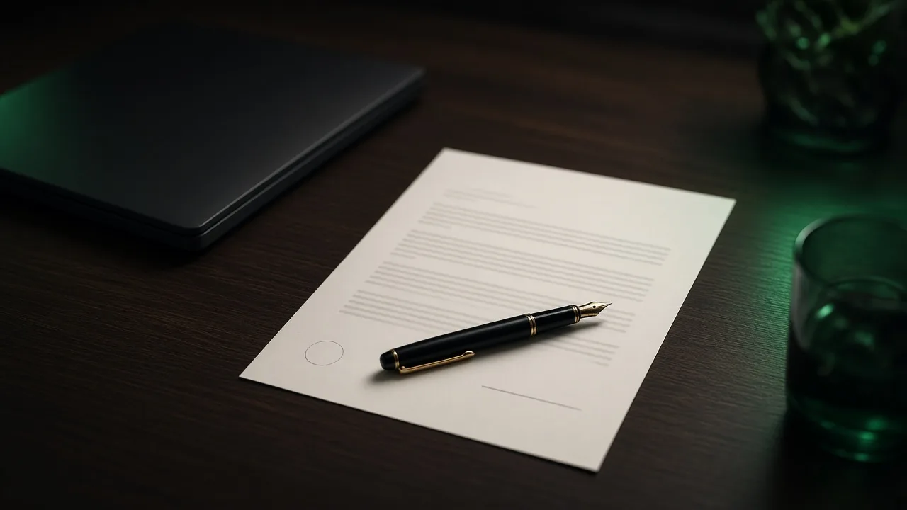 Website design agreement and pen on a desk, Ironcraft Studio terms of service